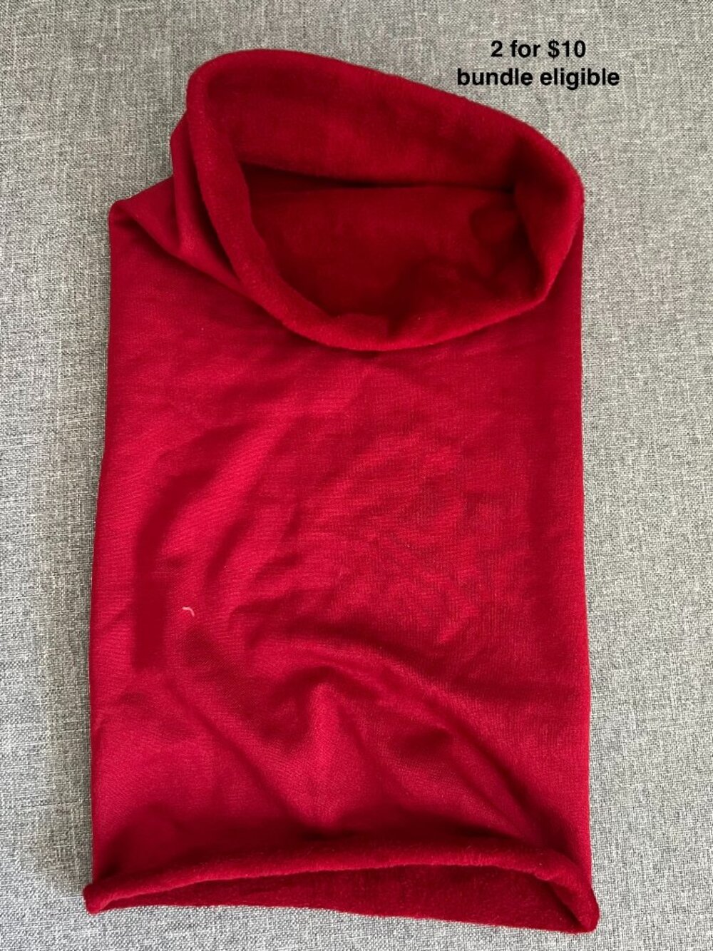 Fleece-Lined Neck Gaiter Warmer in Crimson Red